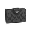 COACH Corner Zip PVC Wrist Bag Clutch Pochette Wallet Women's Charcoal Black C0082-SVDK6