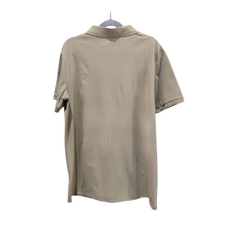 Letní trička Límec Evropský Americký Sport Pánské Keprové Polokošile Módní Ležérní Pánské Jednobarevné Tričko s Krátkým Rukávem