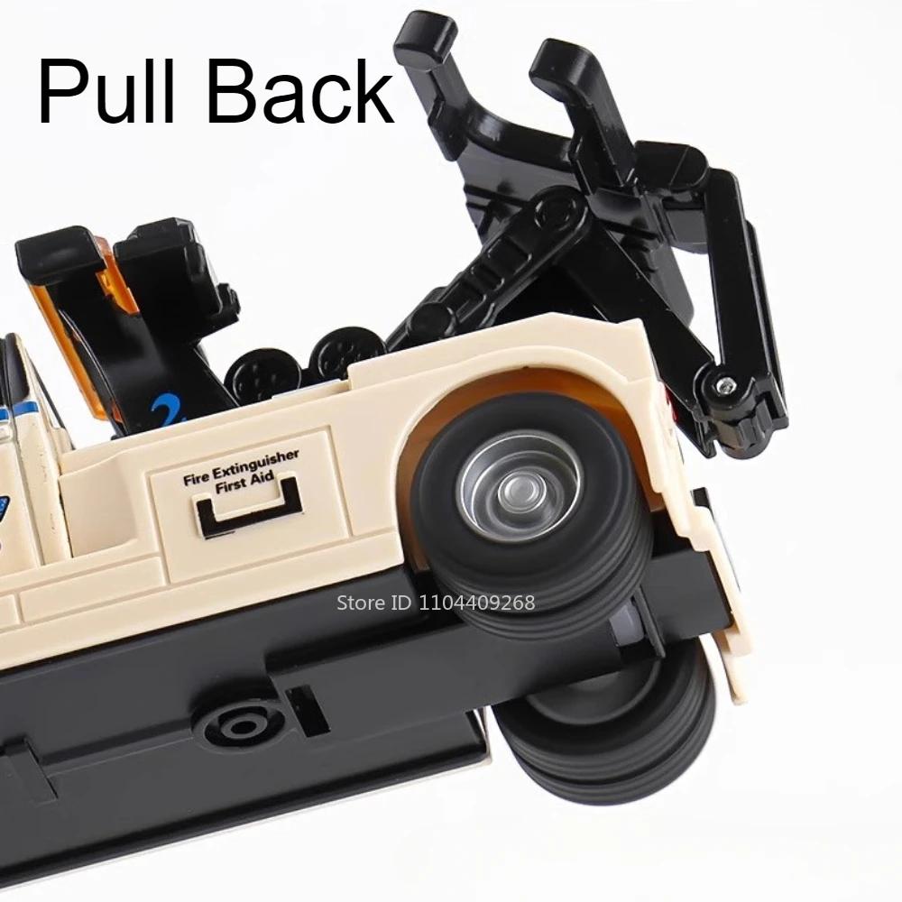 1:64 Scale Container Alloy Trailer Model Toy Car Diecast Metal Movable Joint Pull Back Engineering Vehicles Models Gifts for Boy