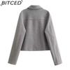 BITCED Women's Spring/Fall Collared Pocket-Detailed Single-Breasted Jacket