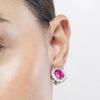 Boucles d'oreilles Luxenter Argent 925 avec Zirconia rose plaqué finition en rhodié - Dinoc