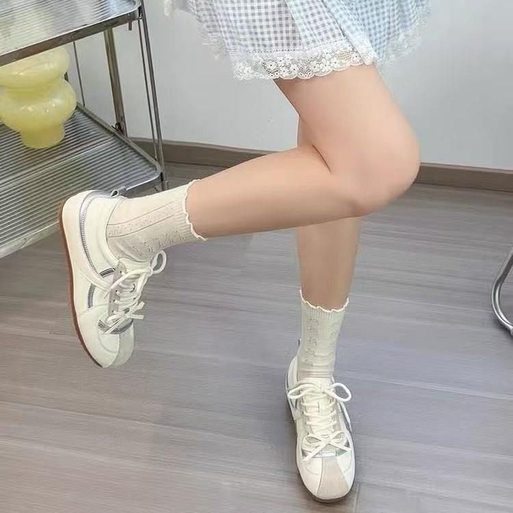 Silver Inner Height Increase Flat Bottom German Training Shoes Women's Shoes 2025 New Autumn and Summer Casual Sports Board Shoes Forrest Gump Shoes