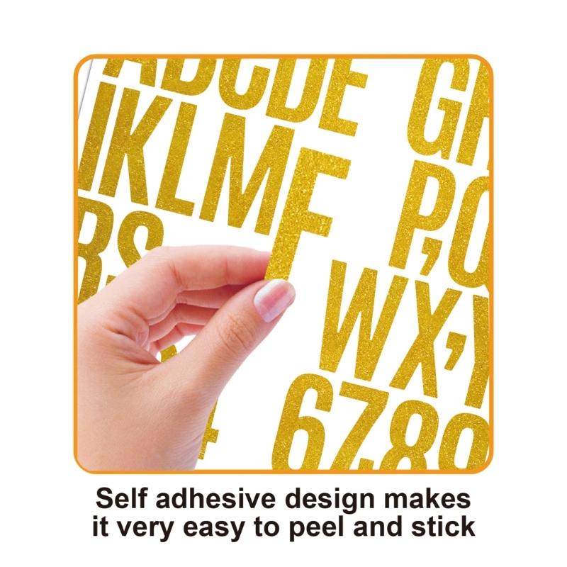 402 sztuki Naklejki z literami i cyframi w złoty brokat Duże naklejki z literami Naklejka samoprzylepna do scrapbookingu, tworzenia kartek, rękodzieła