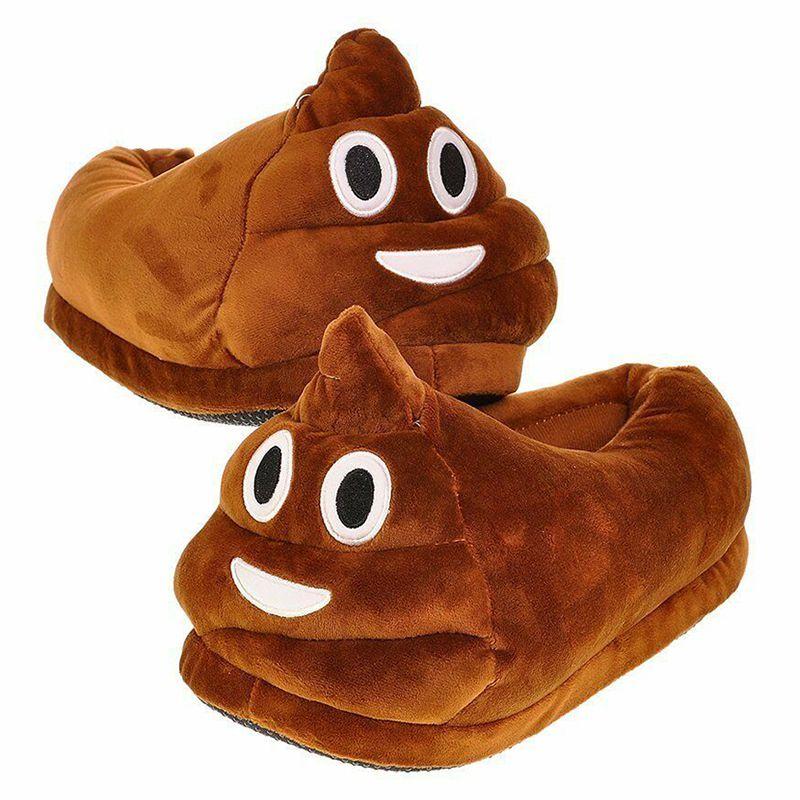 Adorable Brown Poop Emoji Plush Slippers For Men And Women