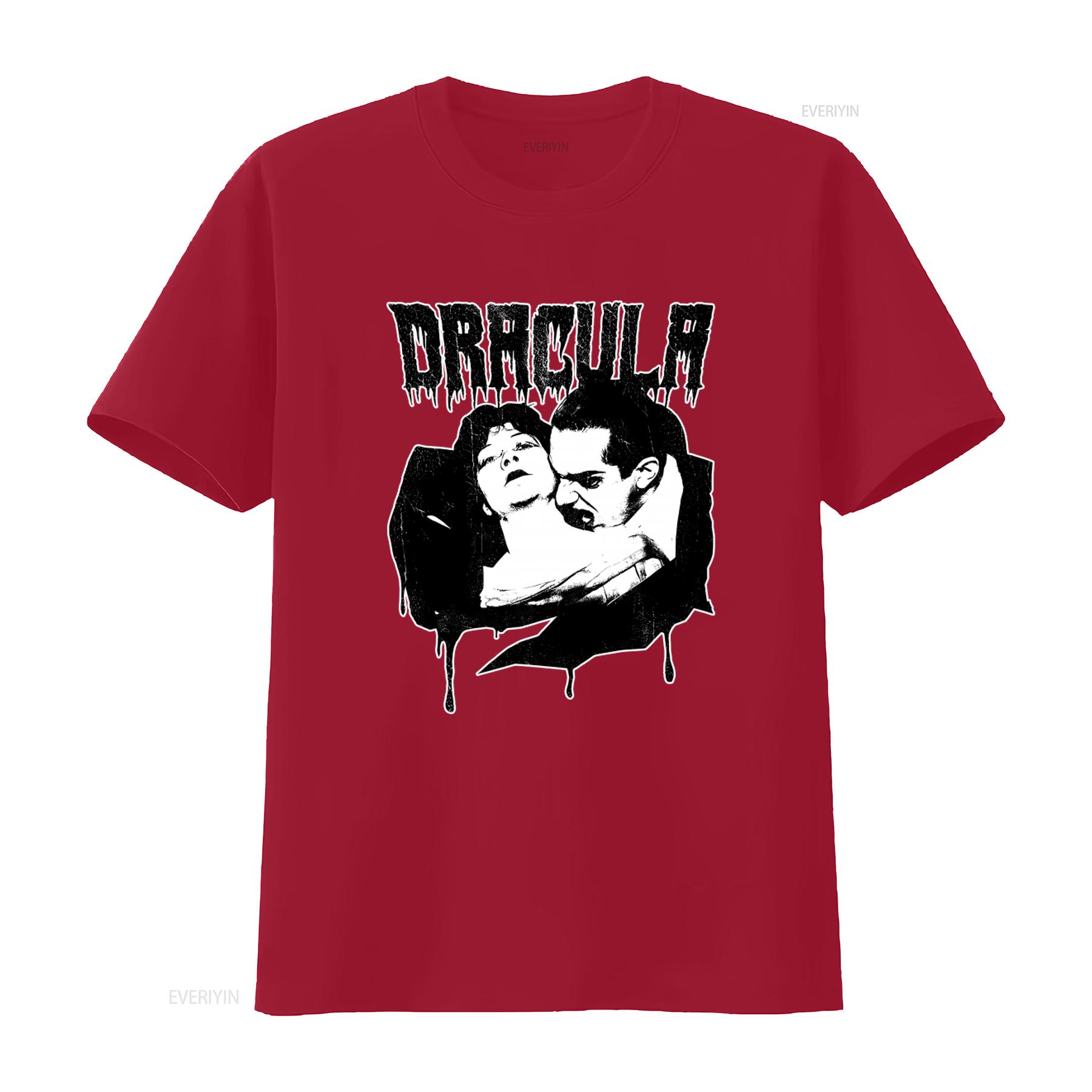 Dracula Vampires Bite Bela Lugosi T Shirt for Men Gothic Horror Movie Inspired Design vintage Washed Top For Everyday Wear S