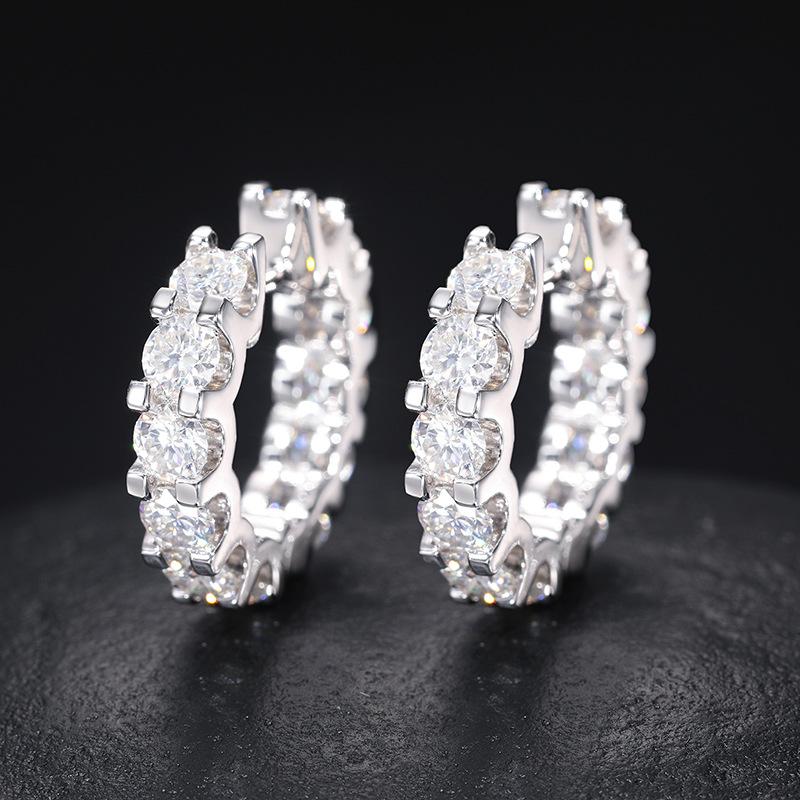 Fashion Stud Earrings 18K Gold Plated Sterling Silver 925 Hoop Earrings Gemstone Moissanite Piercing Men Women Tarnish Earrings