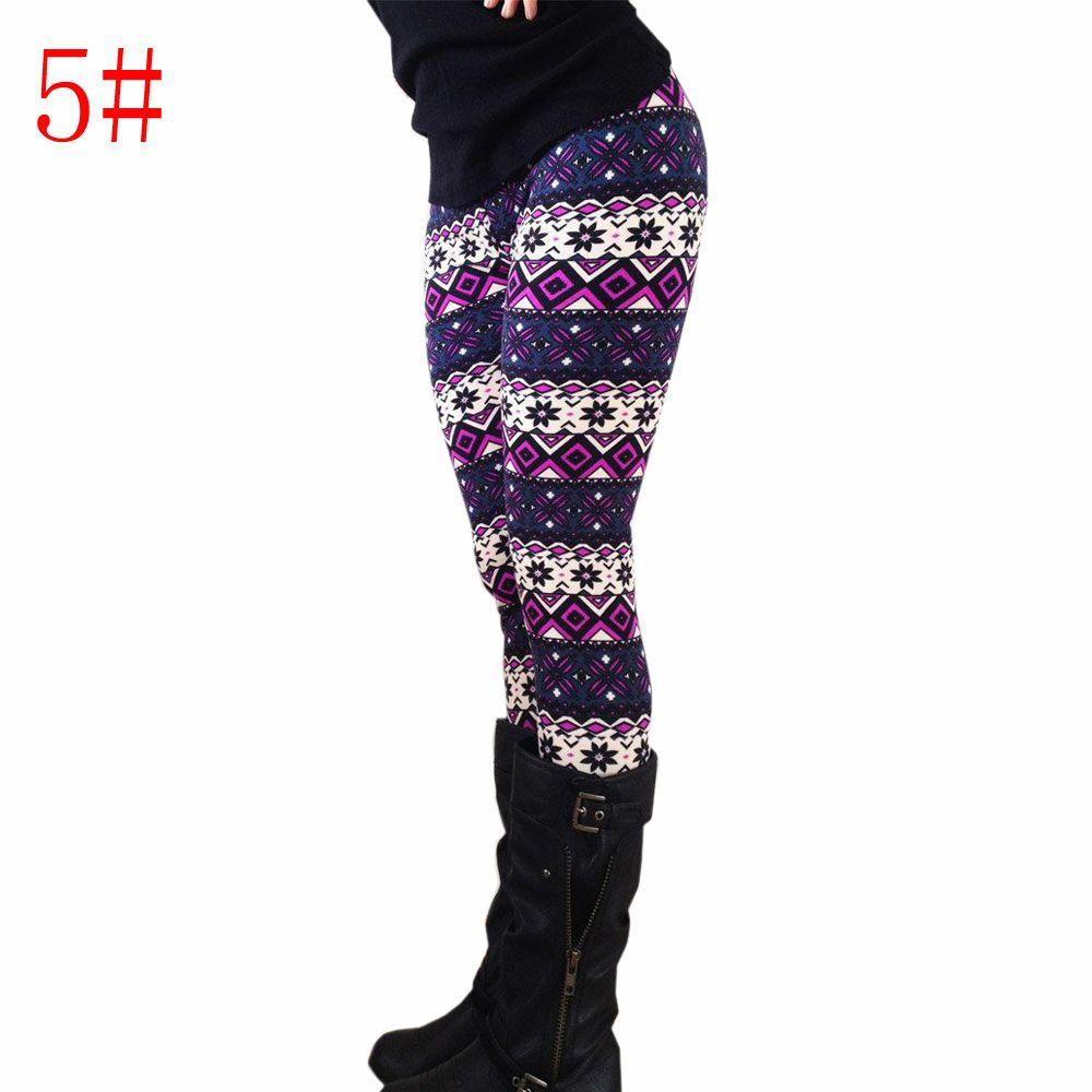 

Winter Girl Warm Skinny Slim Trousers Xmas Snowflake Reindeer Pencil Leggings Knitted Tights Pants 5