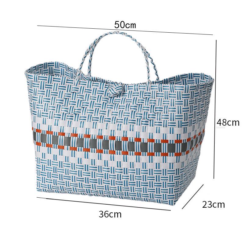 Vietnamese Large Imitation Rattan Handled Storage and Grocery Basket