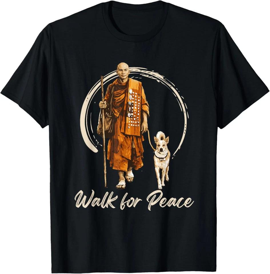Monks and Aloka Dog Walk For Peace Walking T-Shirt S