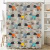 Cute Fox Shower Curtain Woodland Animal Bathroom Decor Rustic Nature Forest Shower Liner Waterproof Home Textile