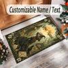 Witchcraft Theme Crystal Velvet Rug Personalized Custom Name Text Soft Floor Mat Home Decor