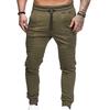 Pantalon de survêtement respirant couleur unie cordon de serrage taille élastique pantalon skinny d'extérieur pour la salle de sport