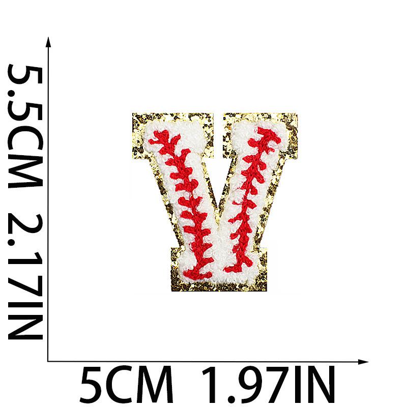 5.5Cm Baseball Pattern English Letter Embroidery Cloth Sticker Ironing Towel Embroidery Letter Patch Sticker Computer Embroidery Chapter Boy