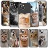 Phone Case For iPhone 16 15 14 13 12 11 Pro Max XS X XR SE 7 8 Plus Soft Silicone Black Cover Funda Cartoon Fun Cat Pet Dog