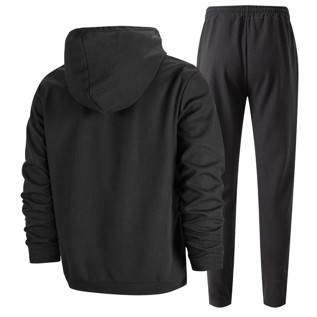 Męski dres Męski dres sportowy casual w jednolitym kolorze
