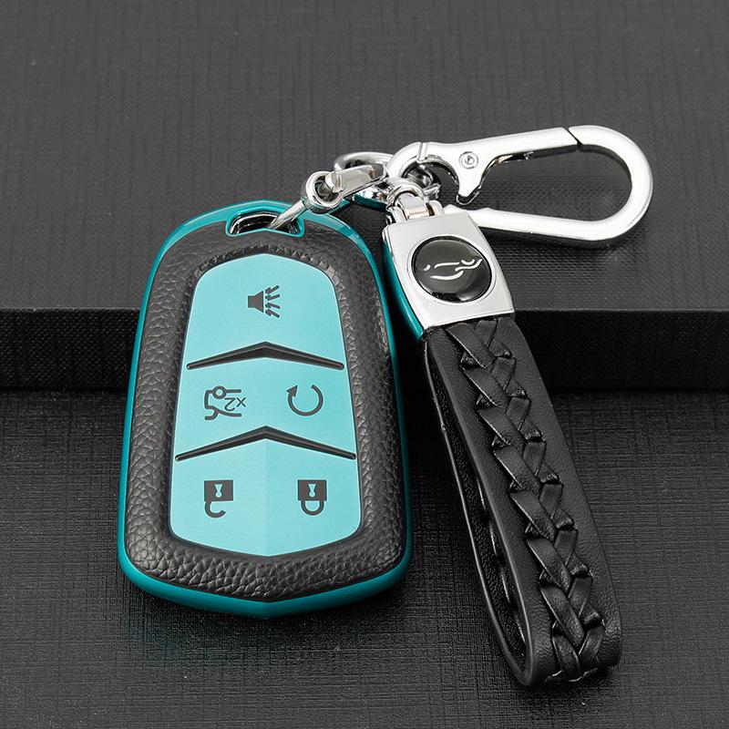 Cadillac Key Case for SRX, XTS, CTS, XT5, CT6, ATSL - Car Key Shell with Buckle