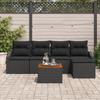 VidaXL Ensemble de Canapés de Jardin 6 pièces avec Coussins Noir Rotin Acacia 3347821