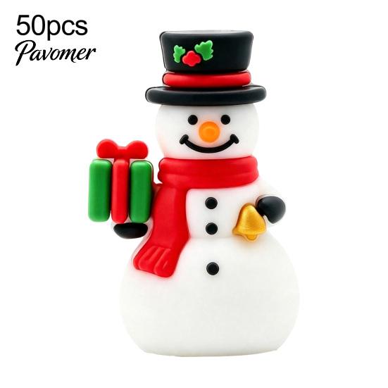 Mini Christmas Figurines 50Pcs Figurines, Santa Snowman Elf Gnome Ornaments, Gingerbread Man Deer Emotional Gift Bag Fillers for Holidays Support