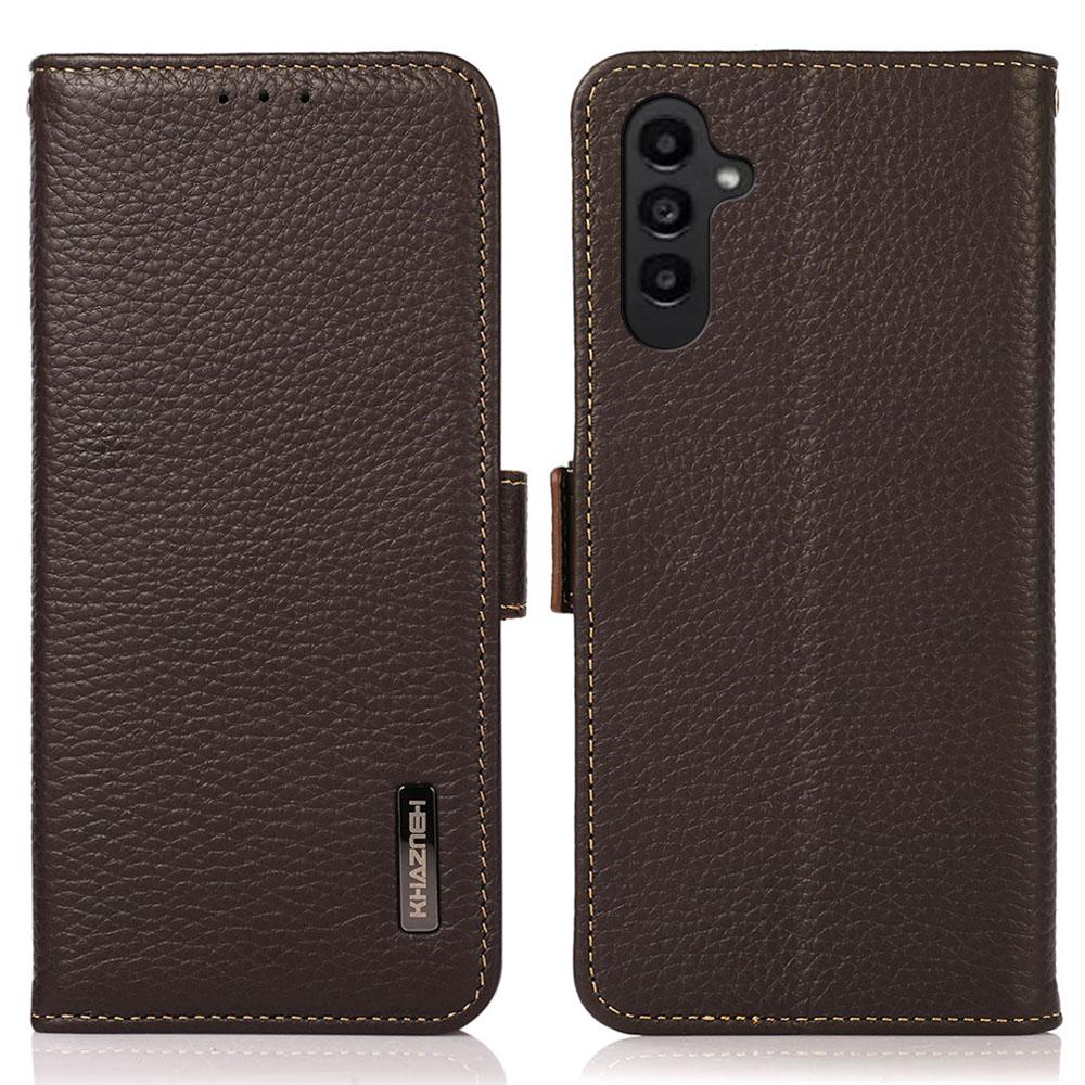KHAZNEH for Samsung Galaxy S26/S26 Pro Phone Case Genuine Cow Leather Cover RFID Blocking