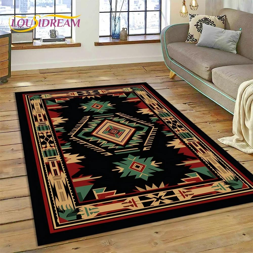 3D Turkey Persian Bohemian Mandala Flower Koberec do ložnice Obývací pokoj Domácí Dekorace na pohovku,Děti Large Decor Floor Mat