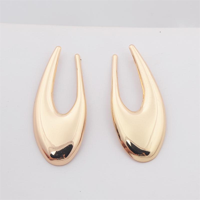 Big Exaggerated Women's Hanging Earrings Hollow U Shape Hyperbole Dangle Earrings Gold Color Metal Drop Earrings Fashion Jewelry