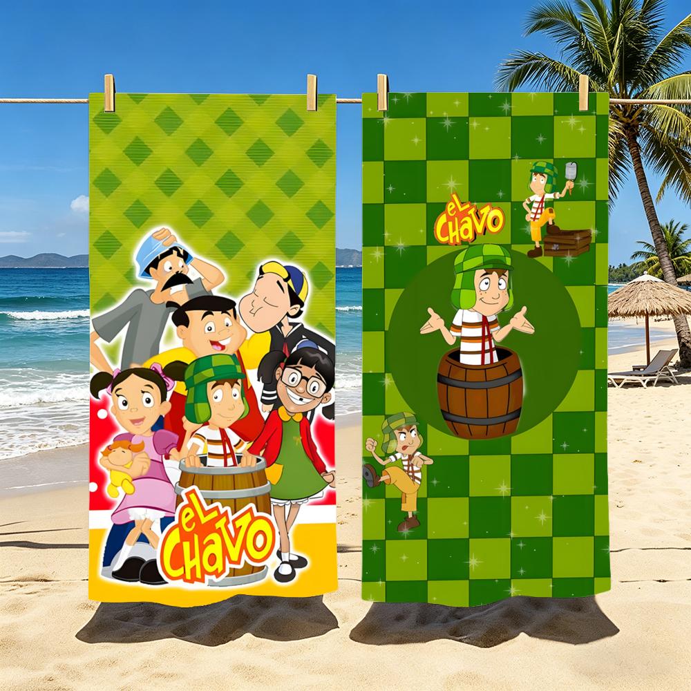 E-El Chavo Del Ocho Asciugamano Poliestere Asciugamano da Spiaggia Asciugatura Rapida Senza Sabbia Asciugamano da Bagno per Estate Piscina Viaggio Vacanza