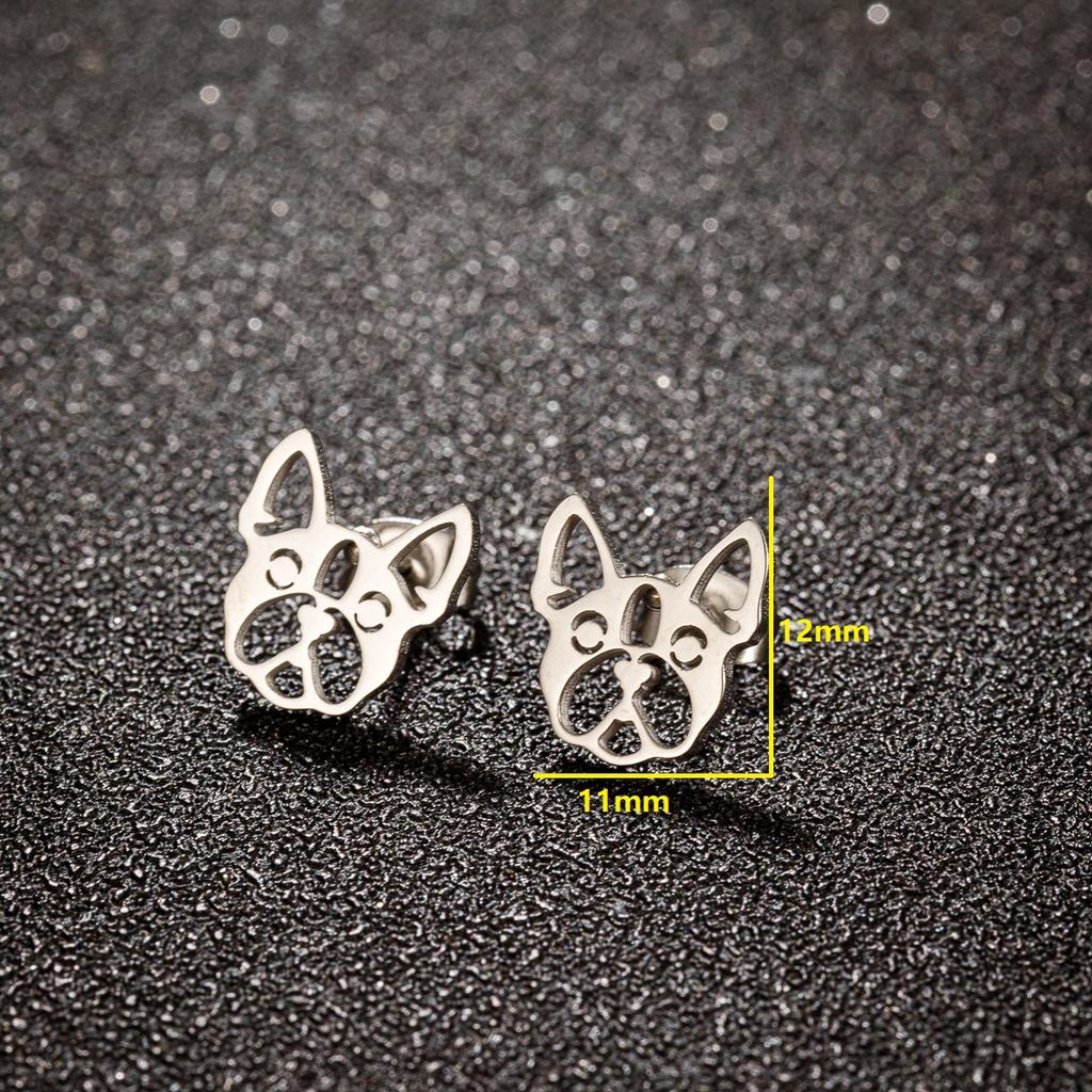 Tragus Piercing Cercei pentru câine buldog francez din oțel inoxidabil pentru femei, fete, doamne, noutate, bijuterii anime, animale de companie în vrac