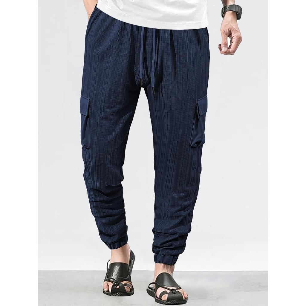 Men'S Sports Pants Loose Running Casual Drawstring Pants Work Pants