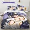 Set Copripiumino Trapuntato con Motivo Anime Federe Decorazione Casa Regalo di Compleanno (1 * copripiumino + 2 * federa, senza nucleo)