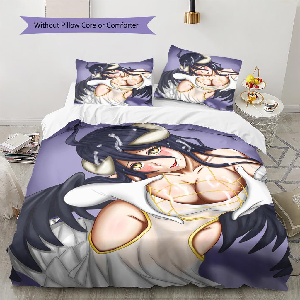 Set Copripiumino Trapuntato con Motivo Anime Federe Decorazione Casa Regalo di Compleanno (1 * copripiumino + 2 * federa, senza nucleo)
