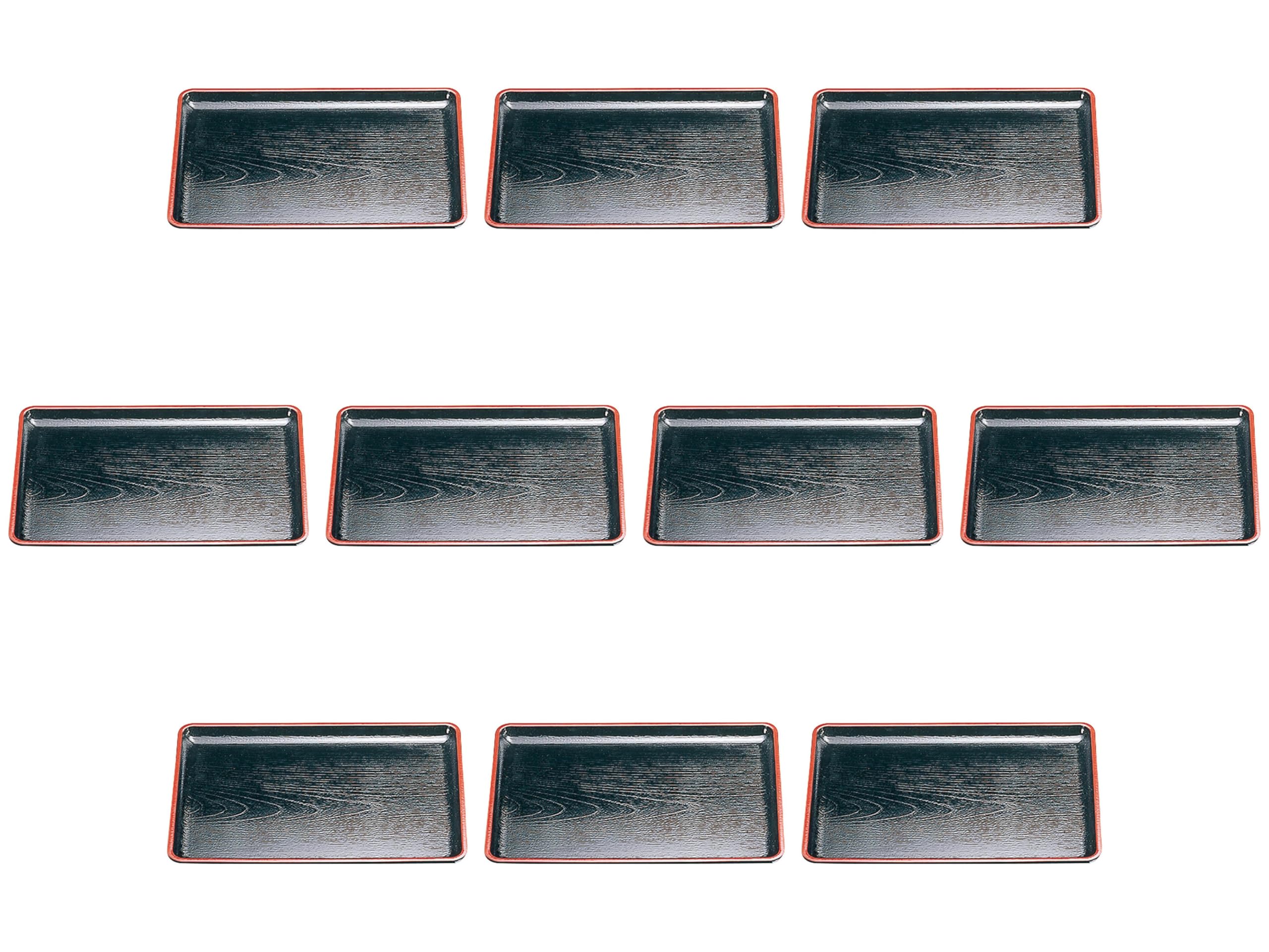 

Set of 10 Keyaki Kaiseki Tray Black and Red SL New 2 x 29 x Tray ABS Resin Setomonohonpo [A] [37 1.8 cm] Non-Slip