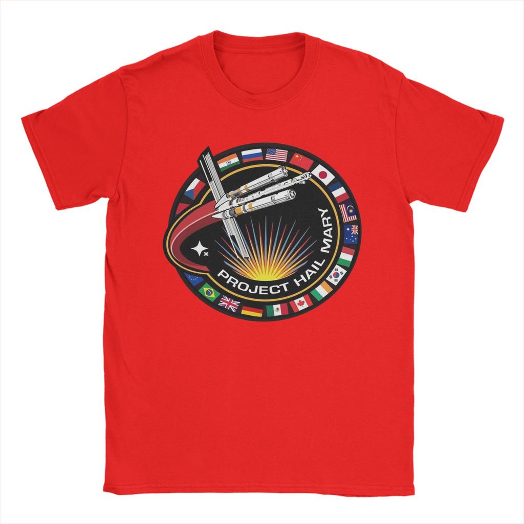 Unisex Project Hail Mary Mission Patch With Countries T Shirt 100 Cotton Clothes Vintage Short Sleeve Neck Tees Graphic TShirts