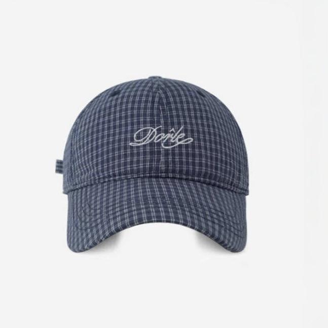 Spring and Summer New Baseball Cap Letter Embroidery Plaid Hat Fashion Retro Casual Outdoor Sunshade Cap