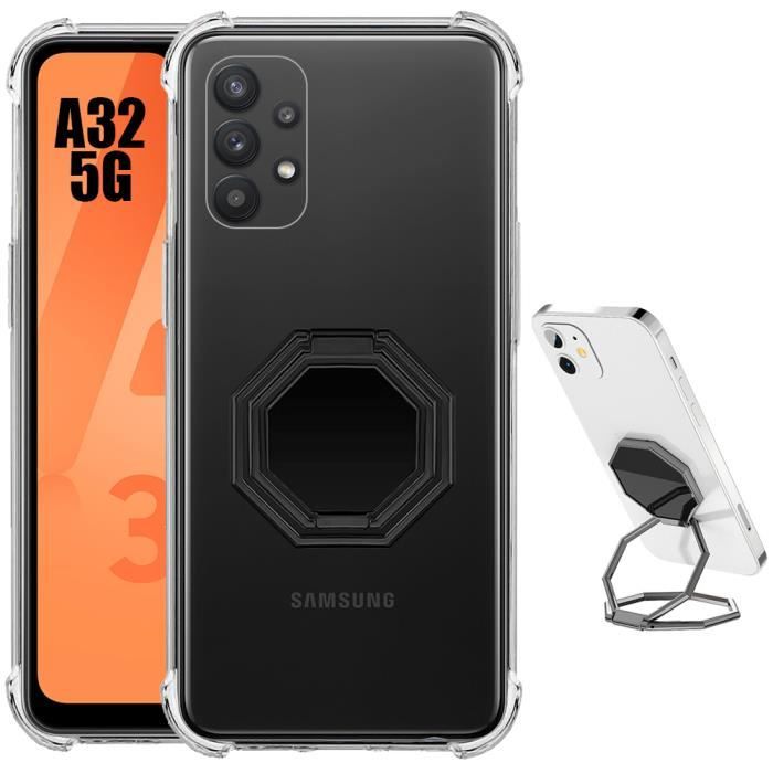 Coque de protection - Samsung - Galaxy A32 5G - Silicone - Antichoc - Support octogonal réglable