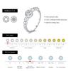 MODIAN 0.5Ct VVS1 Moissanite Rings 925 Silver Fashion Stackable Finger Ring For Women Wedding Anniversary Jewelry