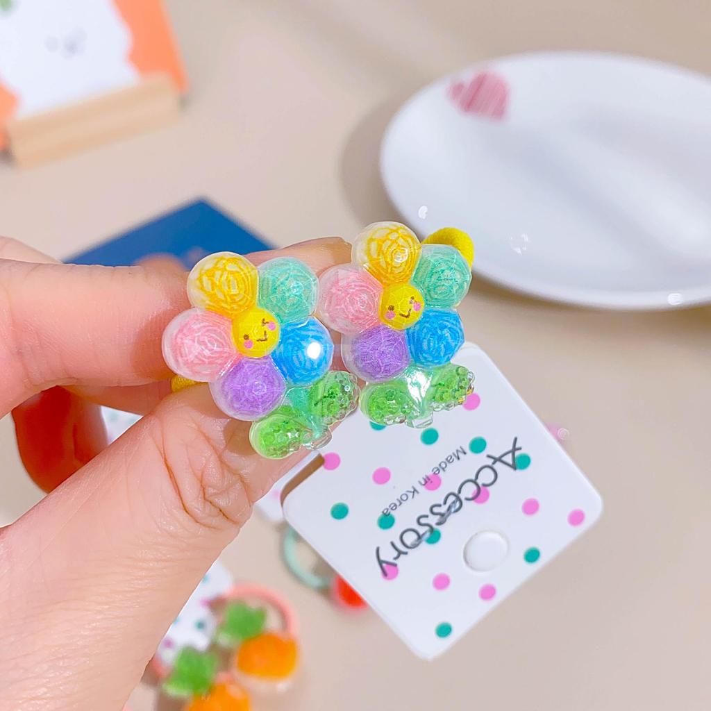 Kinder Pailletten Floral Elastische Haarbänder Gummiband Haargummi Prinzessin Kawaii Haarseil Kopfbedeckung Mädchen Kinder Haarschmuck