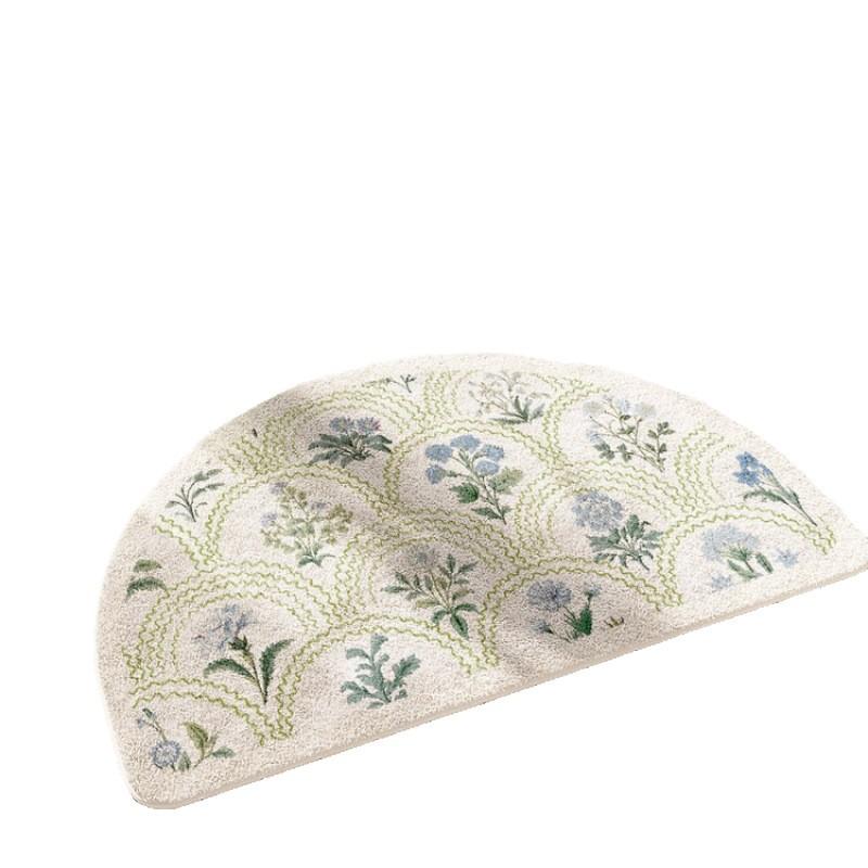 Floor Mat Bathroom Absorbent Mat American Floral Toilet Floor Mat Stain-resistant Door Mat Cashmere Mat