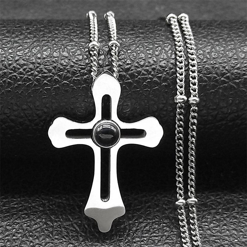 

Европейское и американское ожерелье с полым крестом из нержавеющей стали - Высококлассная хип-хоп подвеска
