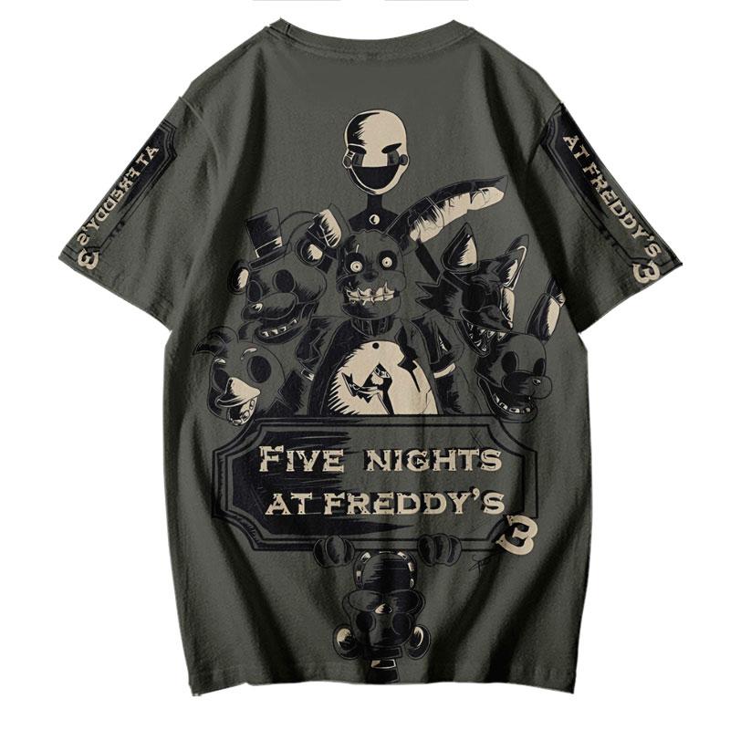 Summer Clothing Fitness Five Nights At Freddy's O Neck Anime Woman Man T-shirt for Men T-shirts Tops