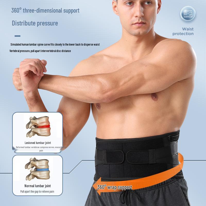 Dual Compression Sports Waist Trainer: Elastic, Breathable Support for Lumbar Spine and Intervertebral Disc Fixation