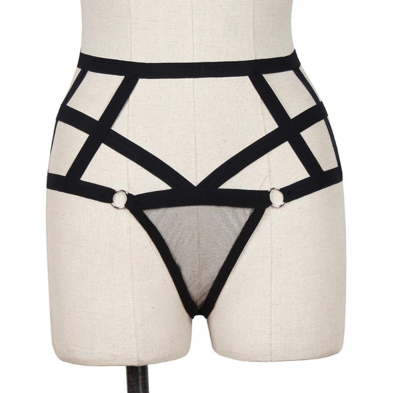 Sexy Mesh Women's Hollow Strap Pants, a Piece of Transparent Sex Underwear