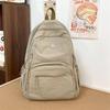 Solid Color Lightweight Backpack Women's Waterproof Travel Backpack Junior High School Student Schoolbag