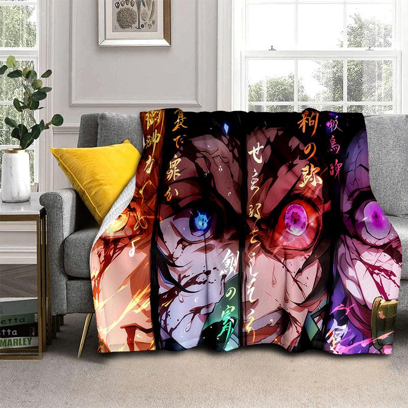 30 Style Demon S-Slayer Cartoon  Kamado Nezuko Anime Blanket,Soft Throw Blanket for Home Bedroom Bed Sofa Travel Office Kids