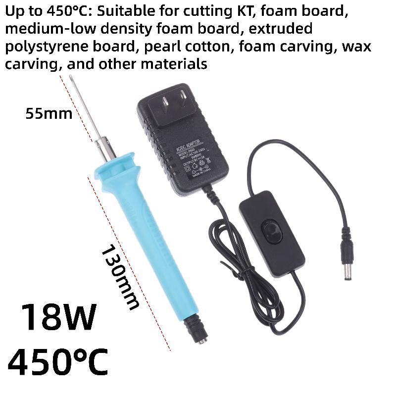 1 Set Electric Hot Wire Foam Cutter Pen Kit - 50/100mm Cutting Adaptor DIY Craft Tool