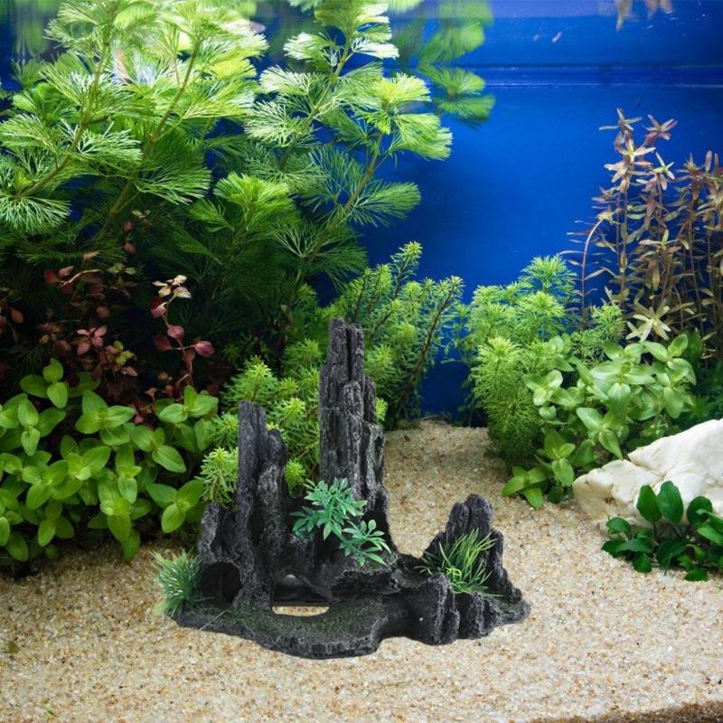 Realistics Rock Formation Aquariums Rock  Simulation Stone Fishes Tanks Decoration for Small Fishe Play and Hide