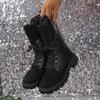 Large Size Wind Locomotive Boots Women's Autumn and Winter New Fashion Western Cowboy Fashion Medium Boots Women