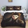 Ancient Chinese fantasy couple print bedding set, three-piece set, duvet cover and pillowcase set, dormitory single and double b