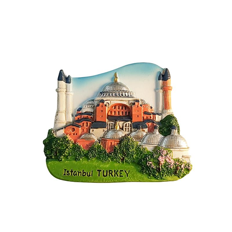 Turcia Istanbul Hagia Sophia Suveniruri Turistice Stereoscopice 3D Pictură Rășină Decorațiune casă Magneți de Frigider