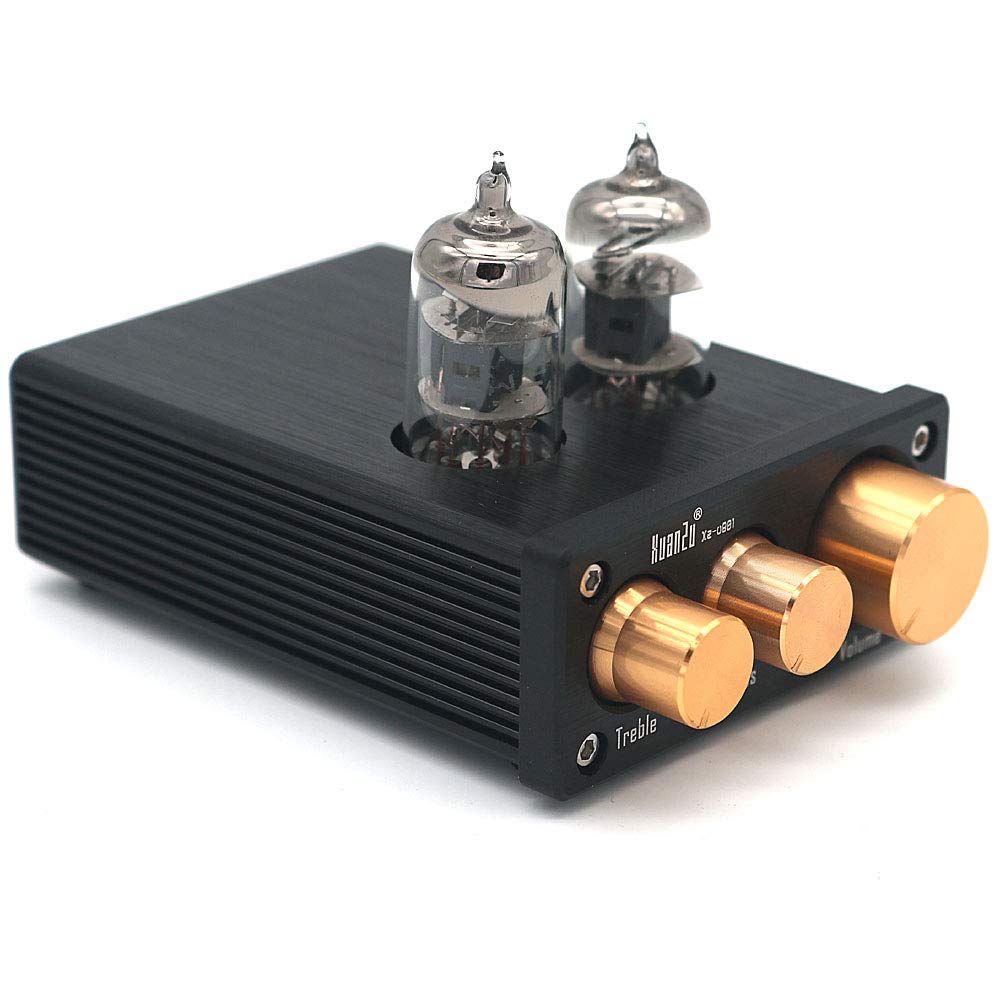 

WINGONEER 6J1 Mini Vacuum Tube Preamp Audio Stereo Preamp Treble Bass Control Hi-Fi