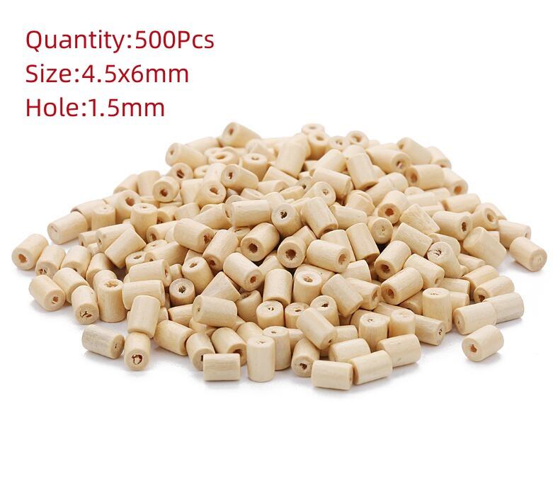 Natural Eco-Friendly Wooden Beads Round Heart Large Hole Loose Spacer Wood Beads For Jewelry Making DIY Charm Bracelets Necklace